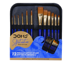 DOMS Artistic Paint Brush Set with Zip Case (12 Brushes x 1 Set)