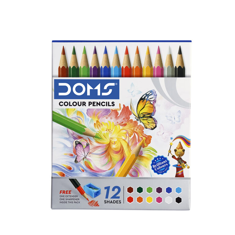 DOMS Wooden Colour Half Sized N Extra Small Pack Of 12 Shades