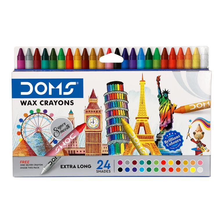 DOMS Wax Extra Long Crayons Set of 24 Shades