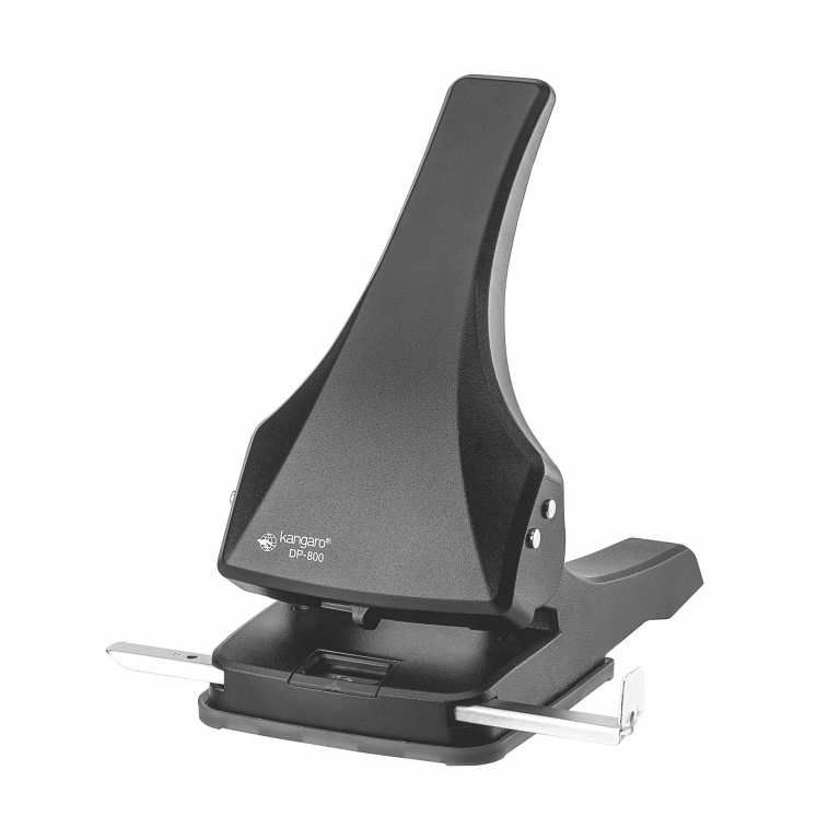 DP-800 2 Hole Aluminum Die Casted Heavy Duty Paper Punch | Removable Chip Tray | Metal Guide Bar | 63 Sheets Capacity