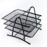 MASCO Metal Three Tier Stationery Tray Black