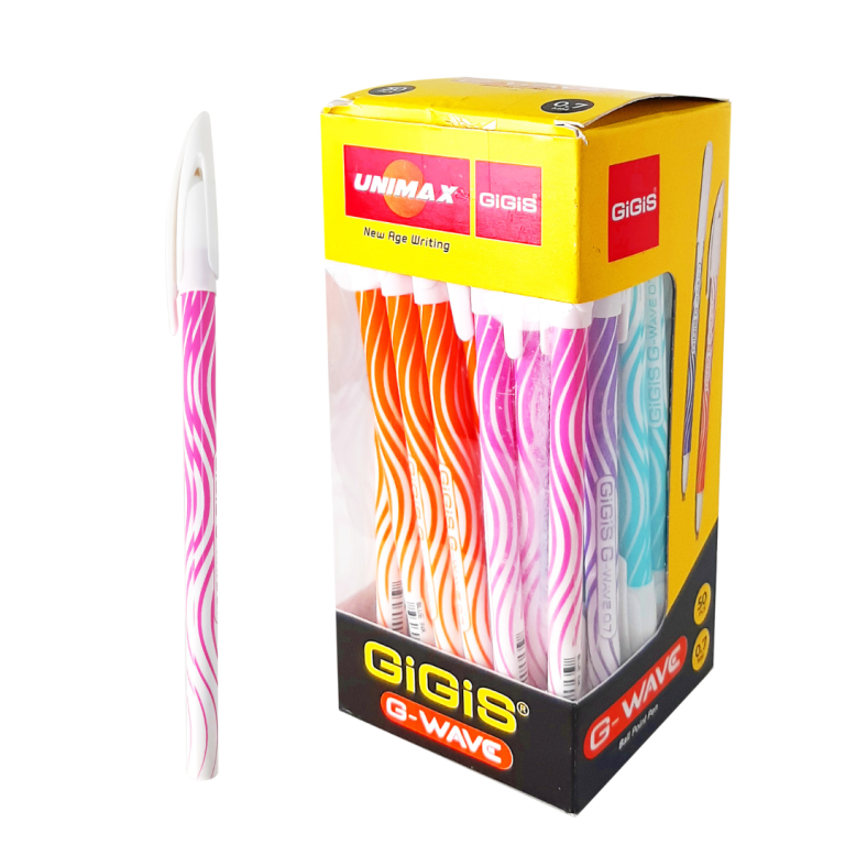 UNIMAX 50-Piece G-WAVE 0.7mm Ball Point Pen Set,Blue