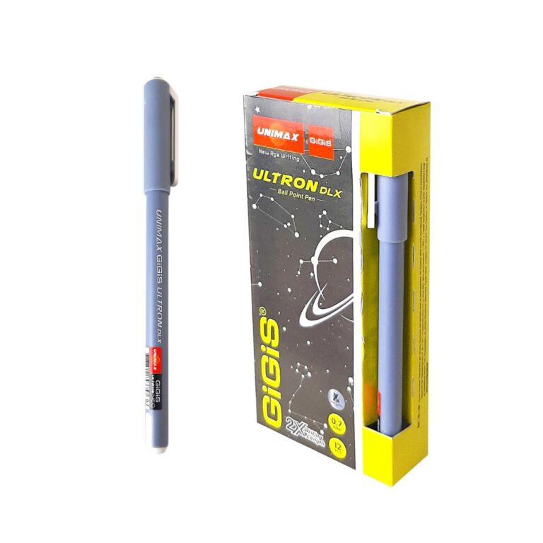 UNIMAX 12-Piece ULTRON DLX 0.7mm Ball Point Pen Set,Black