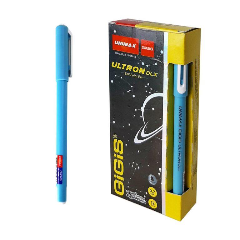 UNIMAX 12-Piece ULTRON DLX 0.7mm Ball Point Pen Set,Blue