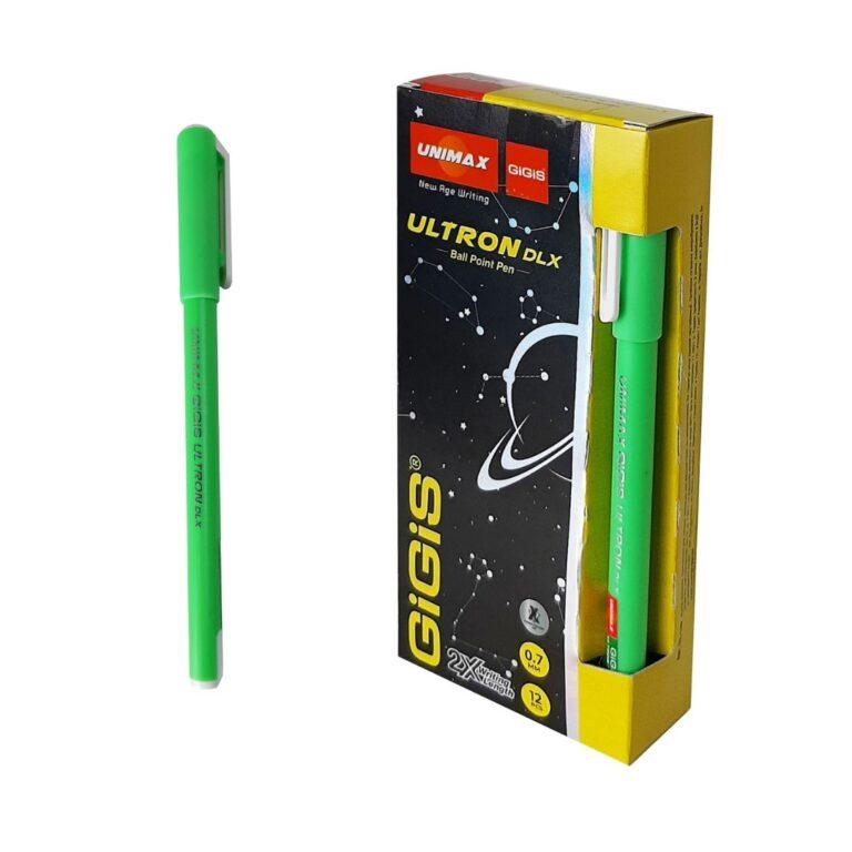 12-Piece ULTRON DLX 0.7mm Ball Point Pen Set,Green