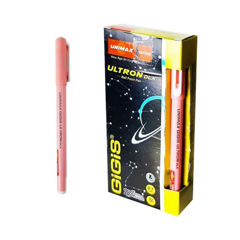 12-Piece ULTRON DLX 0.7mm Ball Point Pen Set,Red
