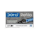 DOMS Permanent Marker Pen Chisel Tip Black Color pack of 12 piece