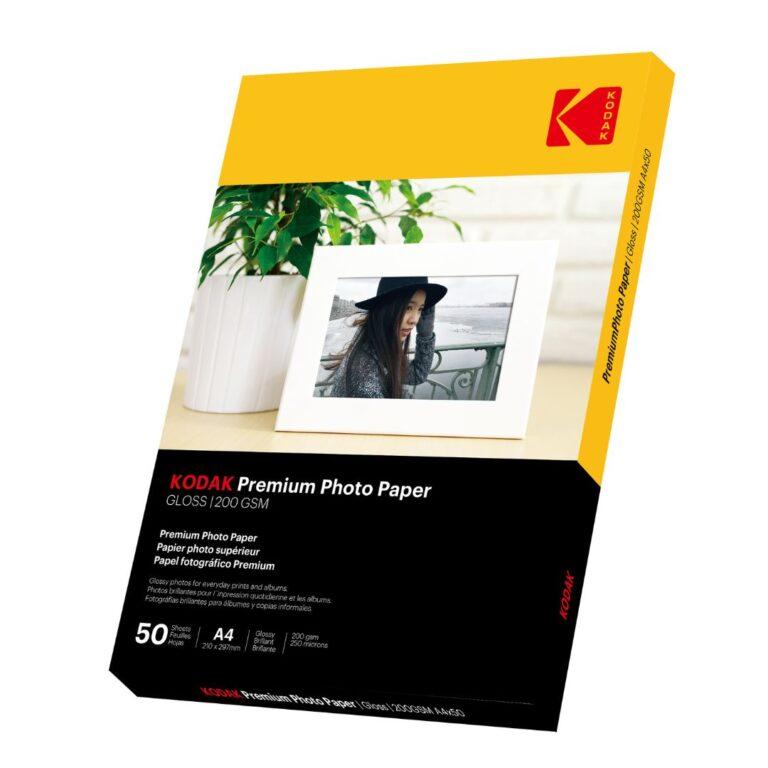 KODAK 200 GSM A4(210X297mm) Premium Photo Paper - 50 Sheets