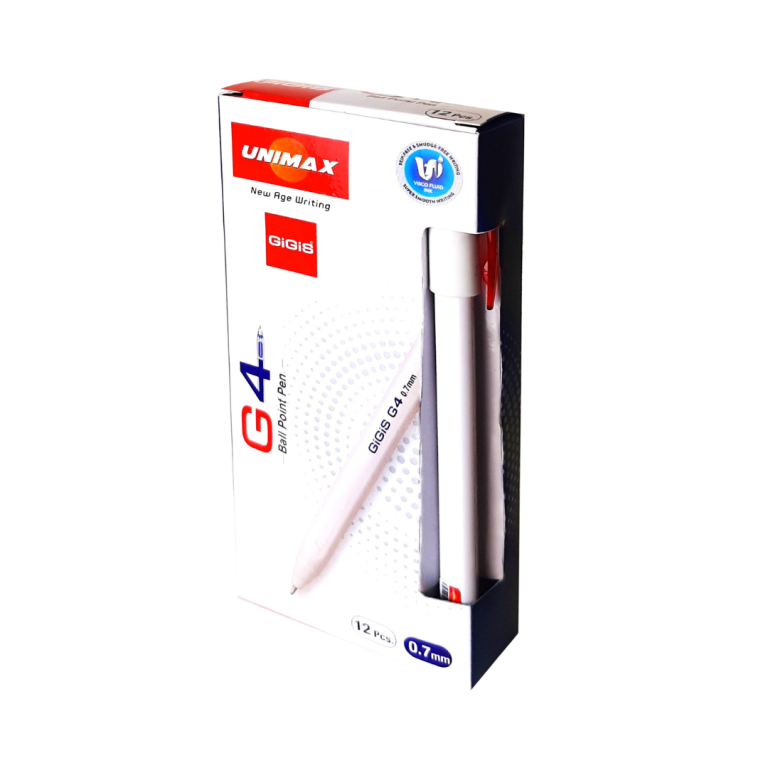 UNIMAX 12-Piece G4 0.7mm Ball Point Pen Set,Red