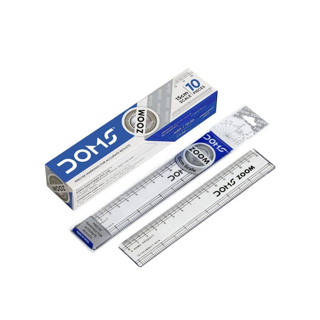 DOMS 15cm Transparent Scale (Pack of 10)