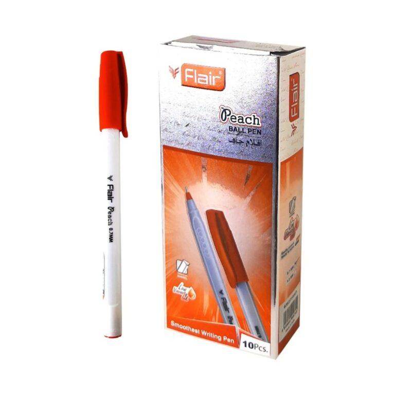Flair Peach Ball Pen 1.0mm Set of 10 pcs,Red
