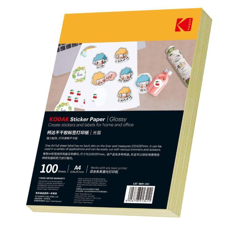 KODAK A4(210X297mm) Sticker Paper Glossy-100 sheets
