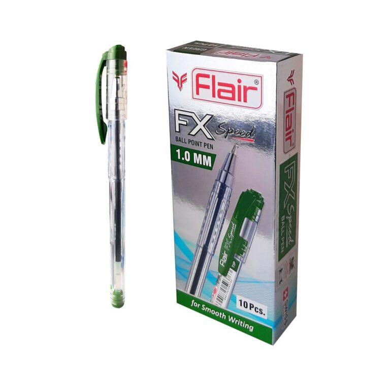 Flair FX Speed Ball Point Pen 1.0mm Set of 10pcs,Green