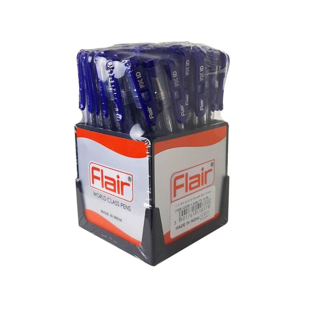 Flair FX Id Ball Point Pen 50 Pcs Square Stand,Blue