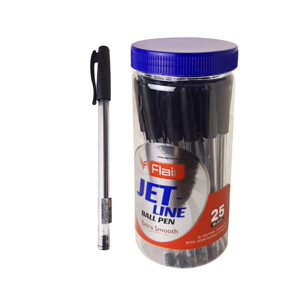 Flair Extra Smooth Jet-Line Ball Pen set of 25,Black