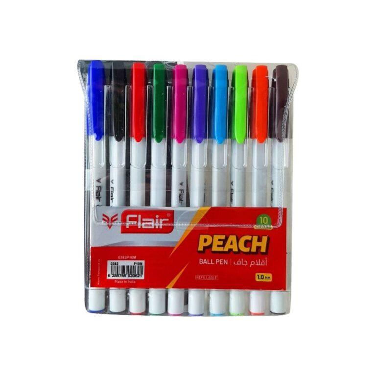 Flair Peach Ball Pen 1.0mm Set of 10 Colours