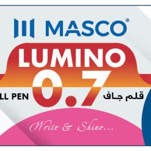 MASCO LUMINO 0.7 mm Ballpoint Pens, Blue Ink, 20 Pieces