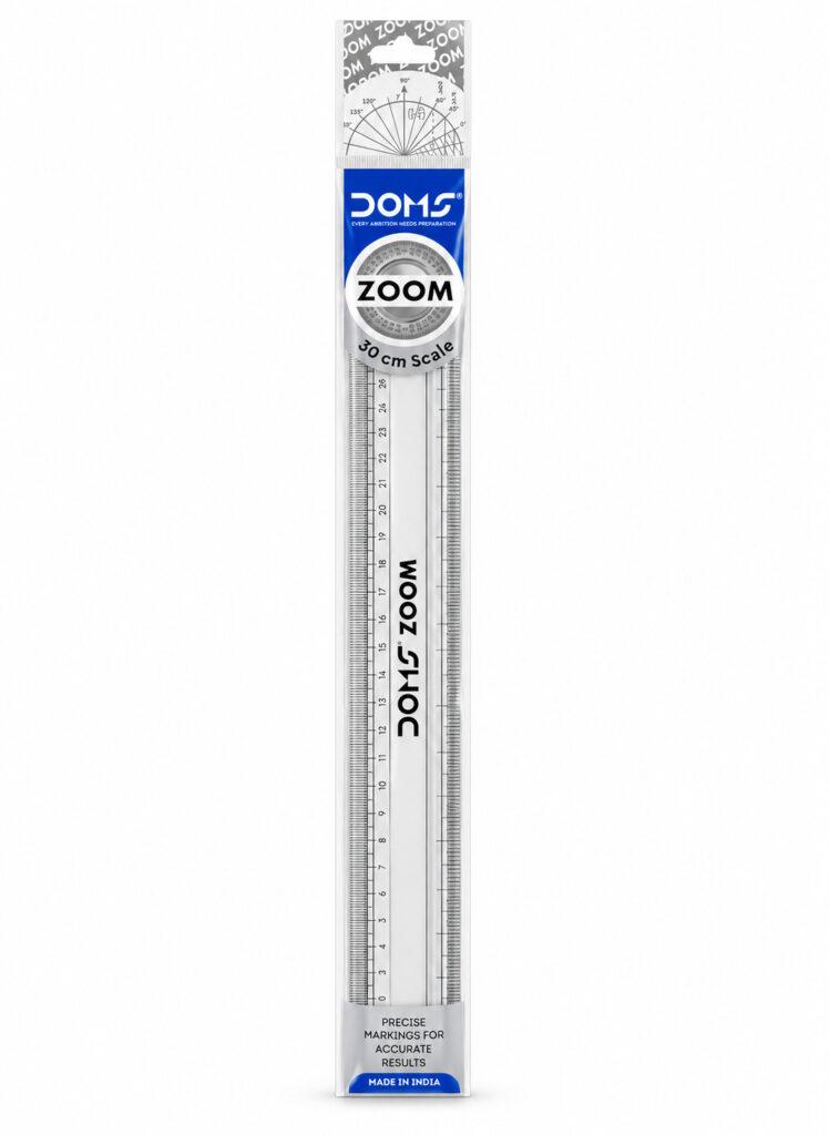 Zoom 30 cm Transparent Ruler with Precise Measurement Markings