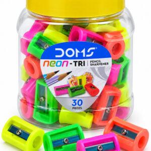 Neon-Tri Pencil Sharpeners for Everyday Writing & Drawing, Pack of 30