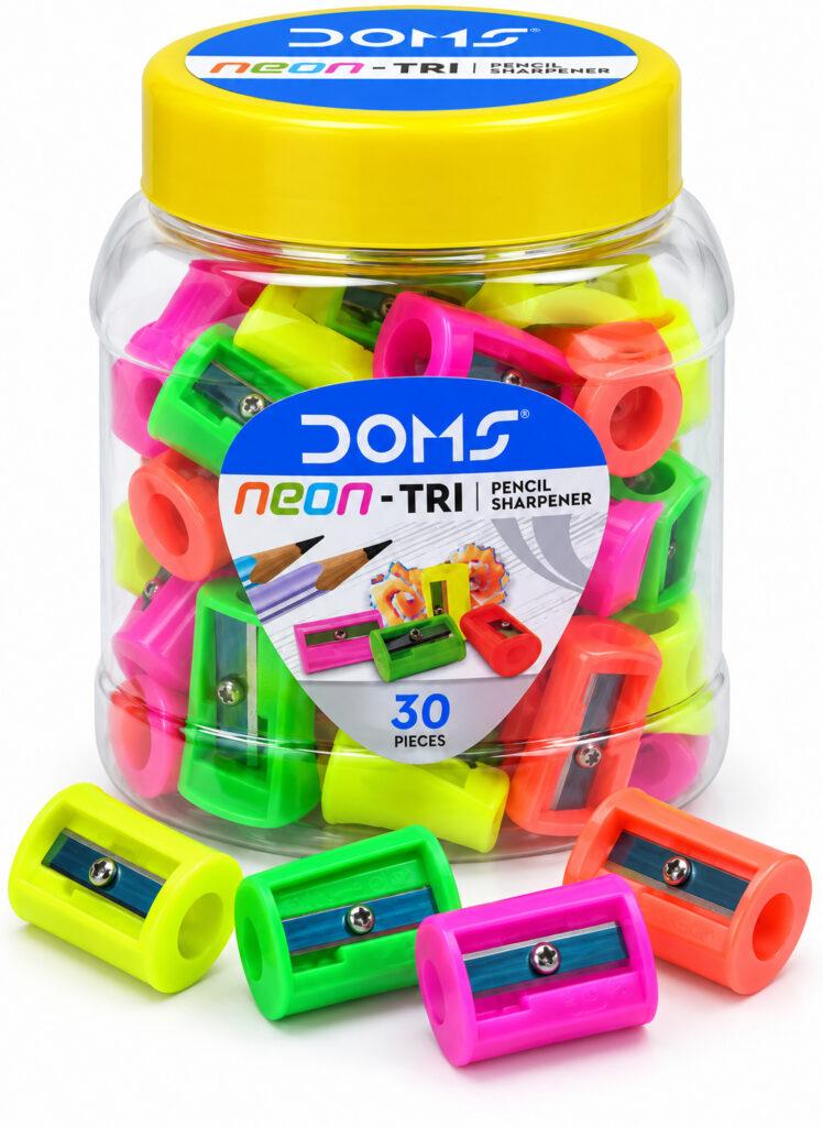 Neon-Tri Pencil Sharpeners for Everyday Writing & Drawing, Pack of 30