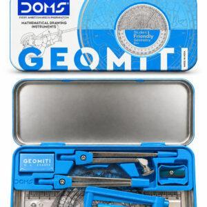 Student Geometry Set with Compass, Divider, Set Squares, Protractor, 15 cm Ruler & Extender, 10-Piece Set, Blue