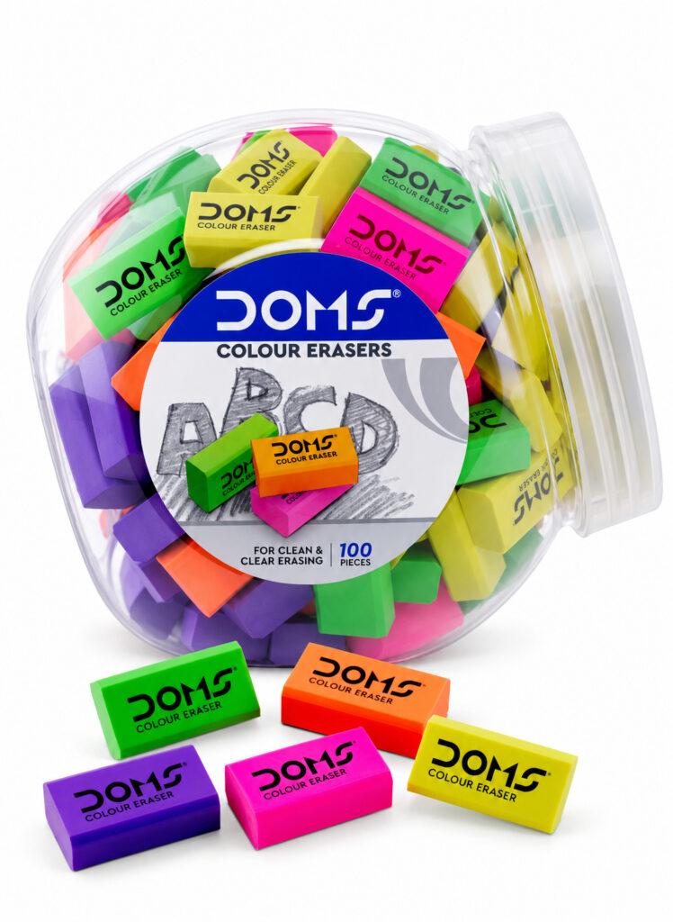 Colour Erasers for Clean & Clear Erasing, 27 x 14 x 9 mm, Pack of 100