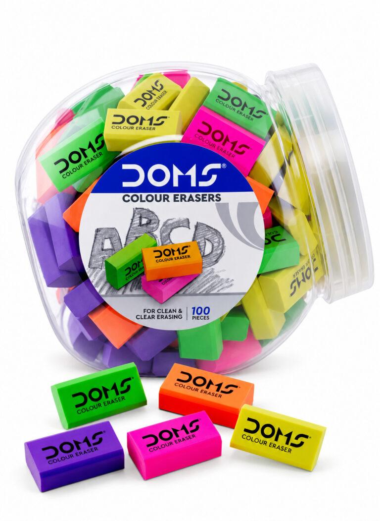 Colour Erasers for Clean & Clear Erasing, 27 x 14 x 9 mm, Pack of 100