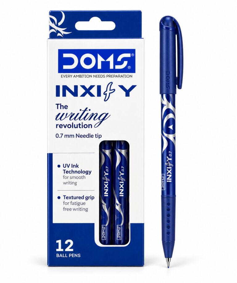 INXIFY Ballpoint Pens 0.7 mm Needle Tip Blue Ink Pack of 12
