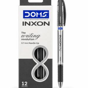 INXON Ballpoint Pens 0.7 mm Needle Tip Black Ink Pack of 12
