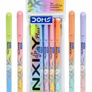 Inxify Plus 0.7 mm Needle Tip Ballpoint Pens, Blue Ink, 5 Colourful Designs, Pack of 5