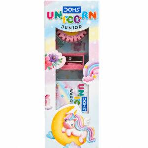 Kids Unicorn Junior Art Kit with 10-Shade Wax Crayons, 2 Pencils, Eraser & Sharpener, 1 Set