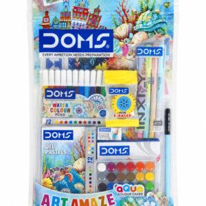 Art Amaze Kit with Drawing Book, 12 Colour Pencils, 12 Oil Pastels, 12 Water Colour Pens, 24 Water Colour Cakes & Accessories, 1 Set