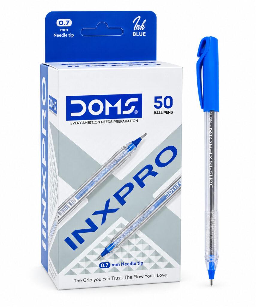 INXPRO Ballpoint Pens 0.7 mm Needle Tip Blue Ink Pack of 50