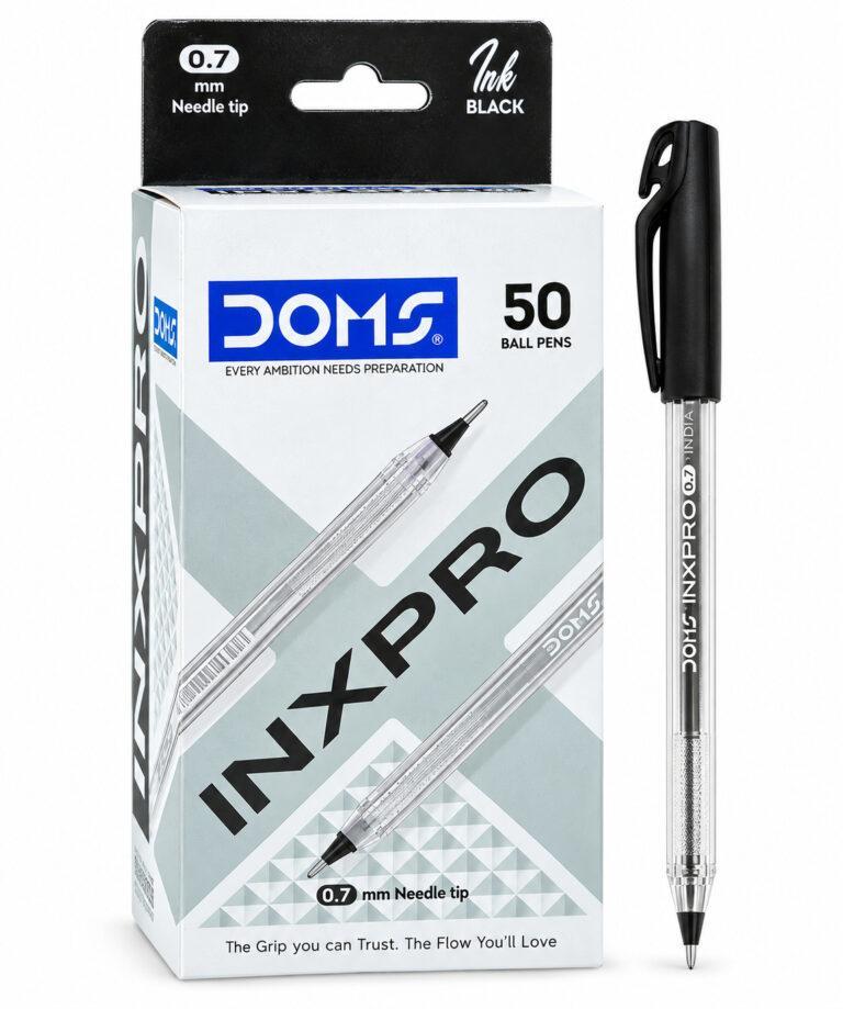 INXPRO Ballpoint Pens 0.7 mm Needle Tip Black Ink Pack of 50
