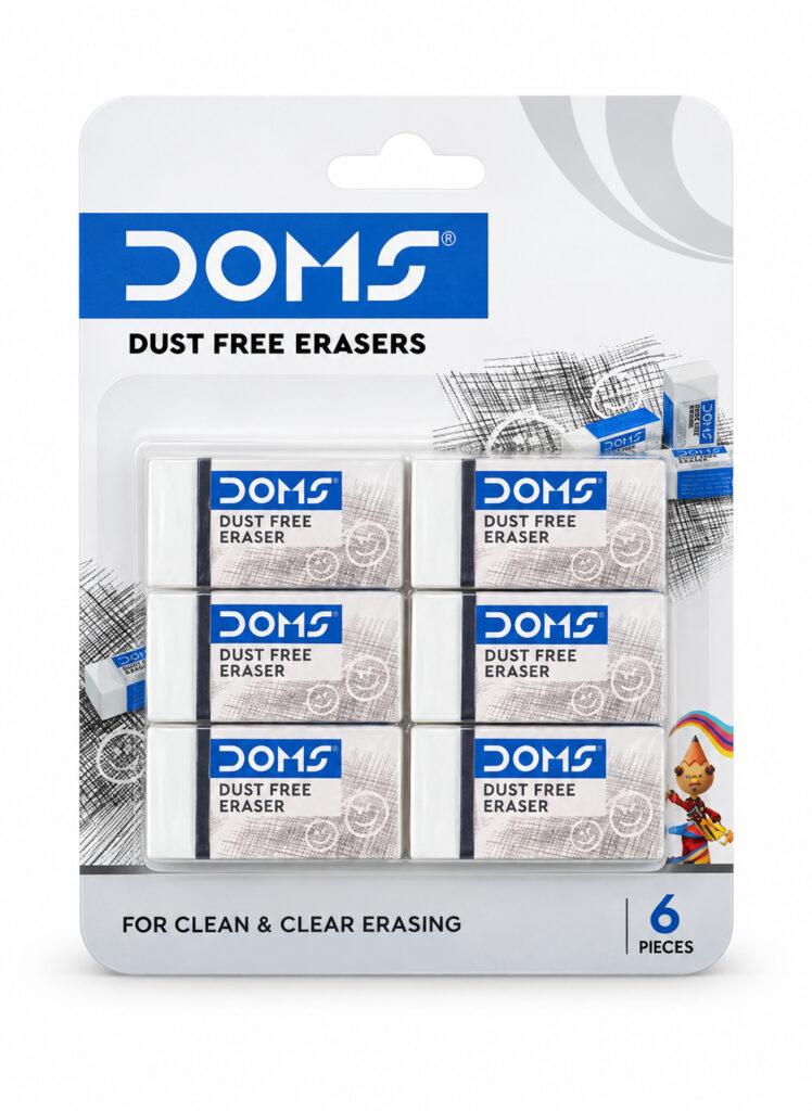 Dust-Free Erasers for Clean & Clear Pencil Mark Removal, 33 x 17 x 10 mm, Pack of 6