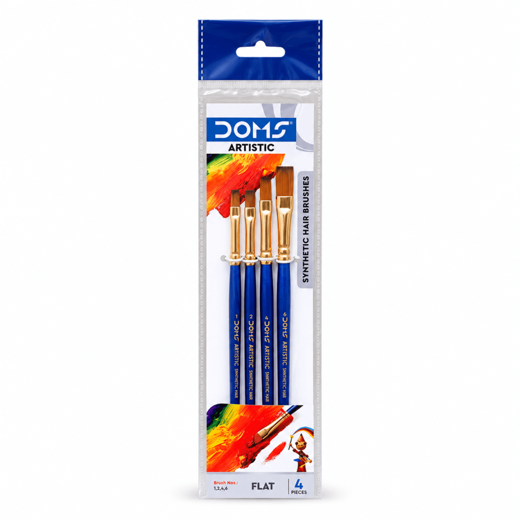 DOMS FLAT Paint brush 4 Pieces Set