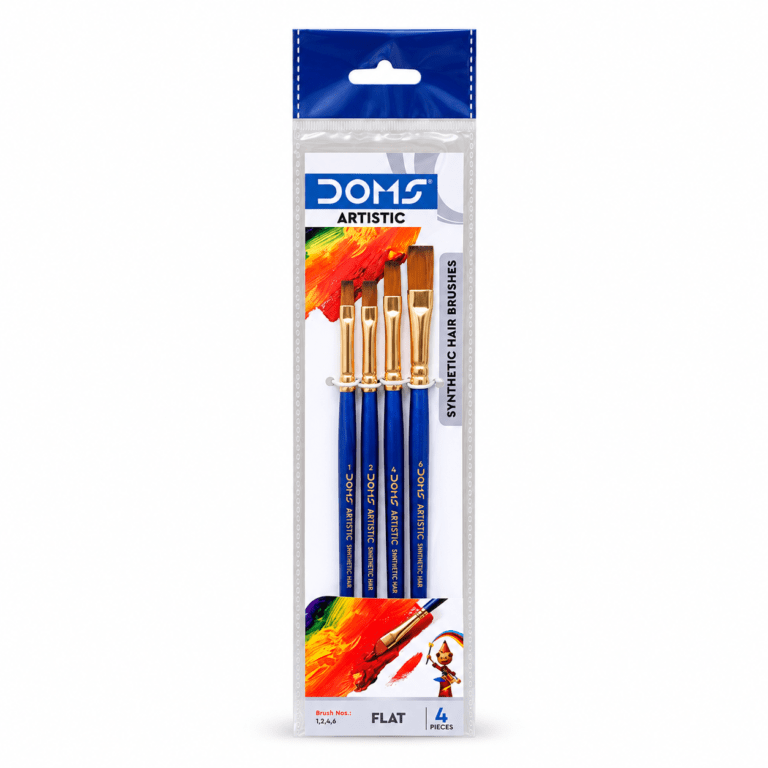 DOMS FLAT Paint brush 4 Pieces Set