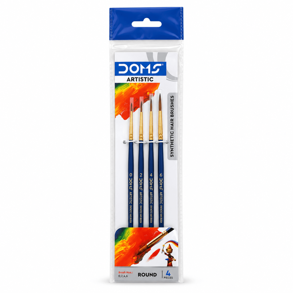 DOMS Artistic Round Brush Set of 4 Pieces