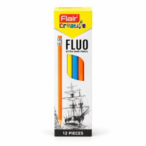 Flair Creative Fluo 12-piece pencil carton on white background