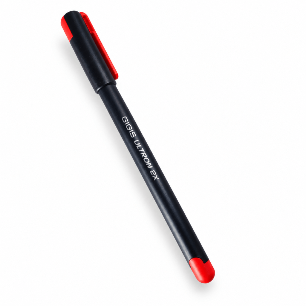 UNIMAX 12-Piece ULTRON 2X 0.7mm Ball Point Pen Set,Red