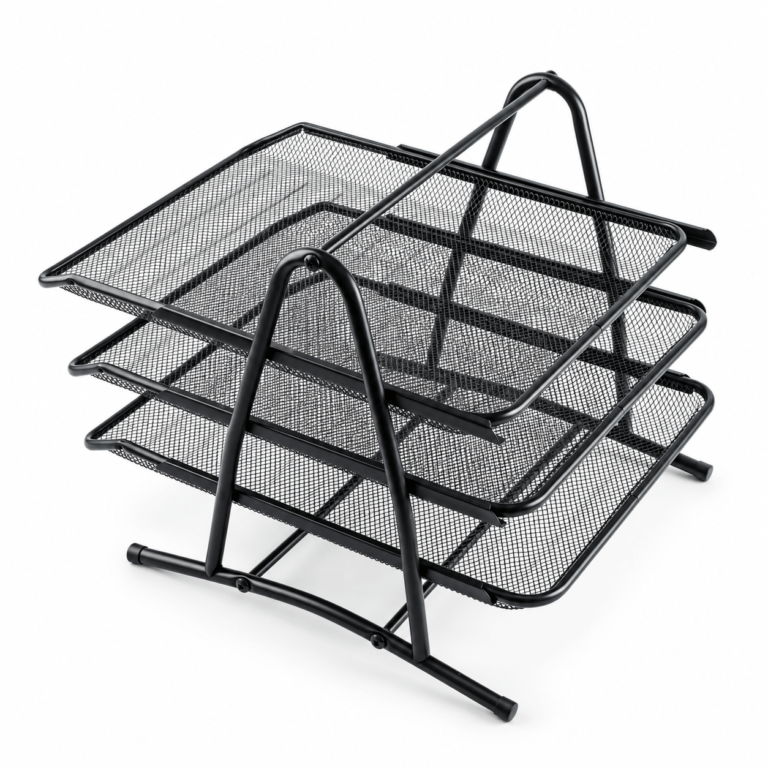MASCO Metal Three Tier Stationery Tray Black