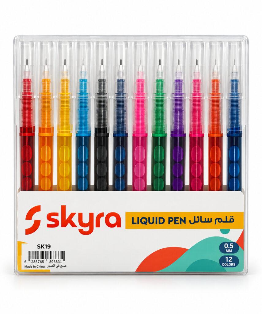 SK19 0.5 mm Liquid Pens, 12 Colours, Pack of 12