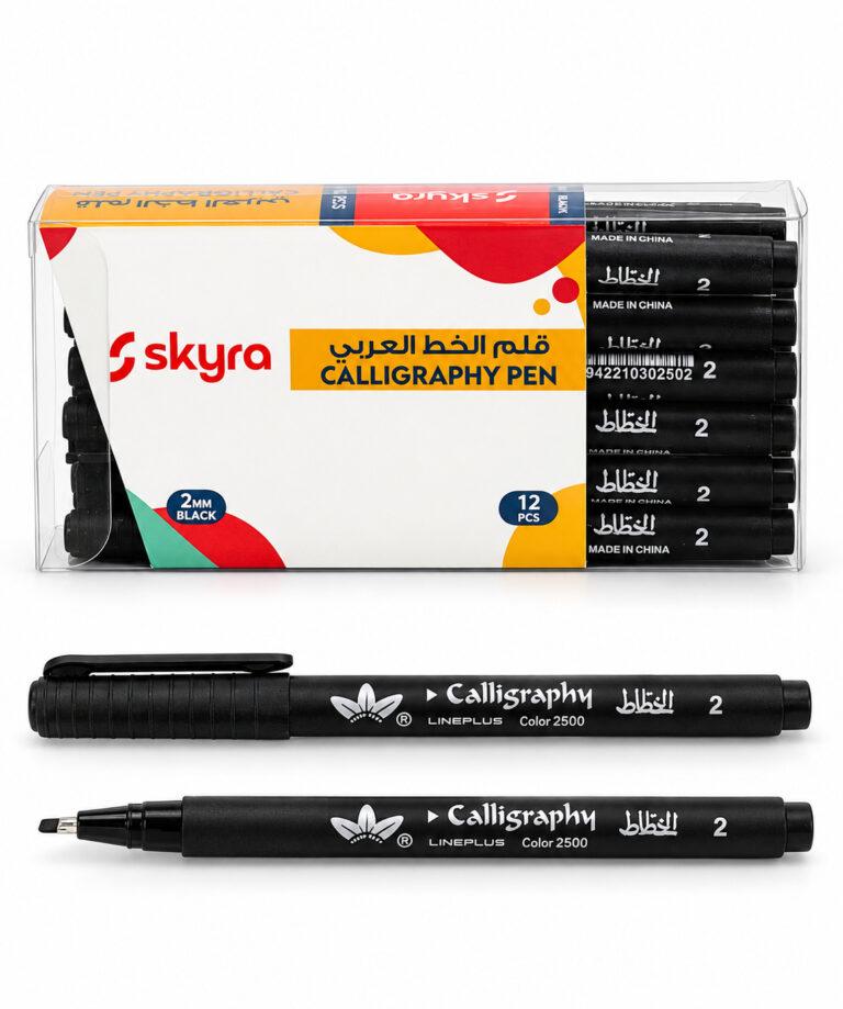 SK23 2 mm Calligraphy Pens with Black Ink, Pack of 12