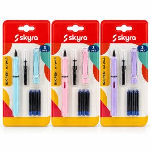 SK25 Ink Pen with 3 Blue Ink Cartridges, Assorted Designs