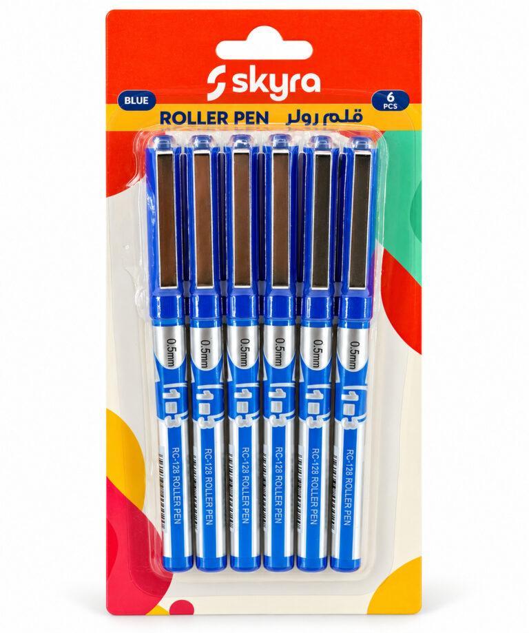 SK31 RC-128 0.5 mm Roller Pens, Blue, Pack of 6