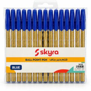 SK35 Ballpoint Pens with Blue Ink, Pack of 15