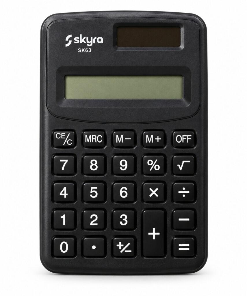 SK63 Portable Calculator 8 Digit Display with Square Root and Memory Functions