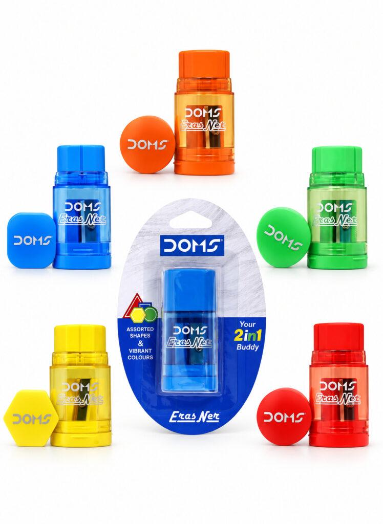 2-in-1 Eraser & Pencil Sharpener, Assorted Shapes & Colours, 1 Piece