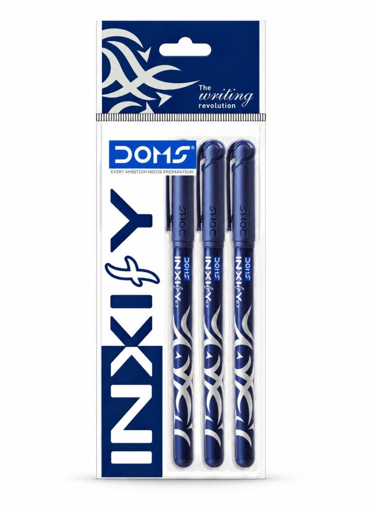 Inxify 0.7 mm Ballpoint Pens with Ergonomic Grip, Blue Ink, Pack of 5