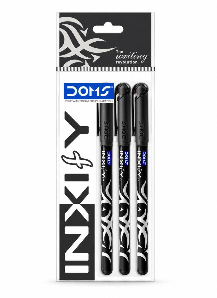 Inxify 0.7 mm Ballpoint Pens with Ergonomic Grip, Black Ink, Pack of 5